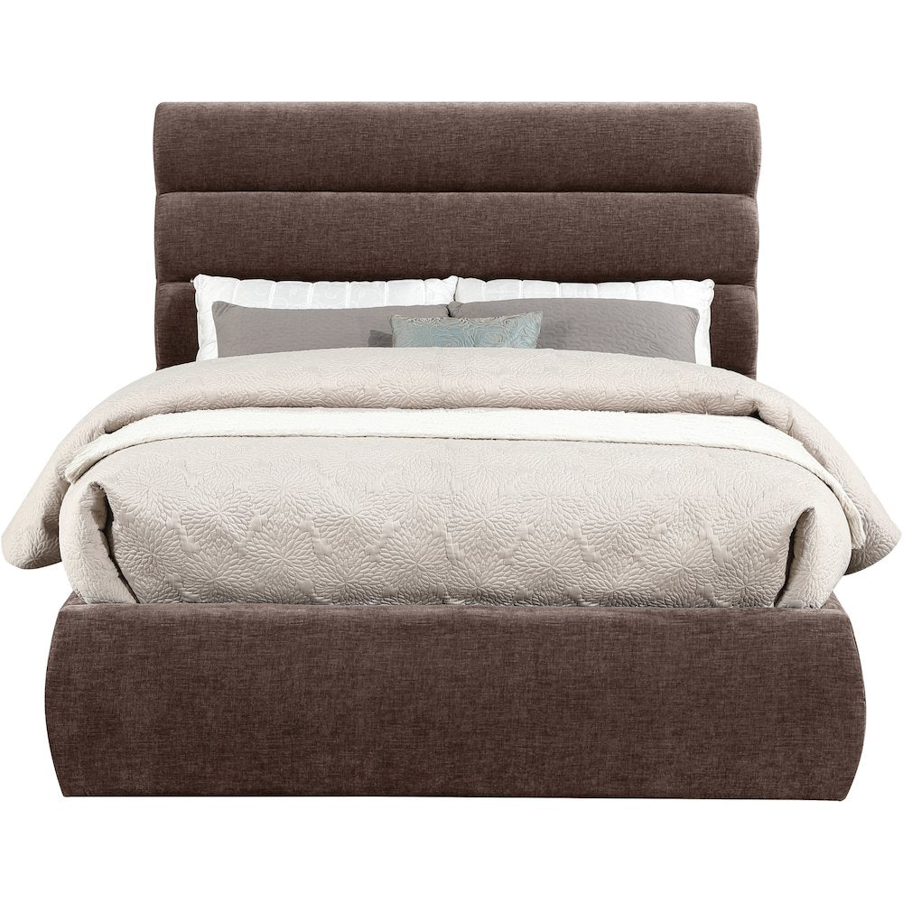Adam Brown Chenille Fabric Full Bed