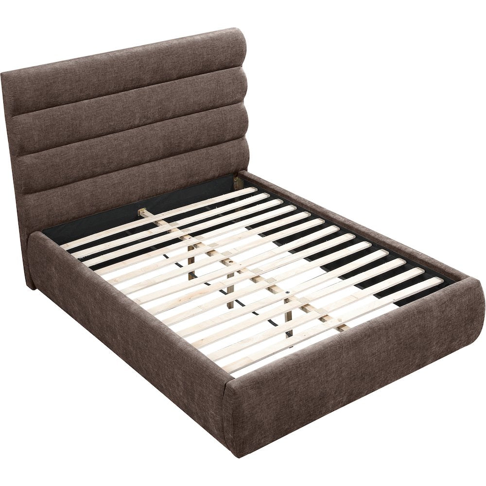 Adam Brown Chenille Fabric Full Bed