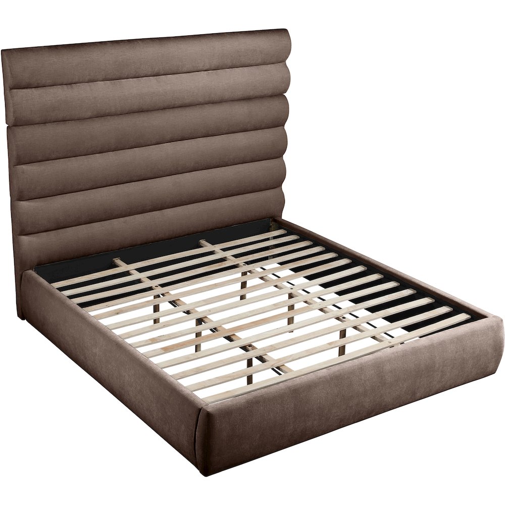 Adam Brown Chenille Fabric King Bed