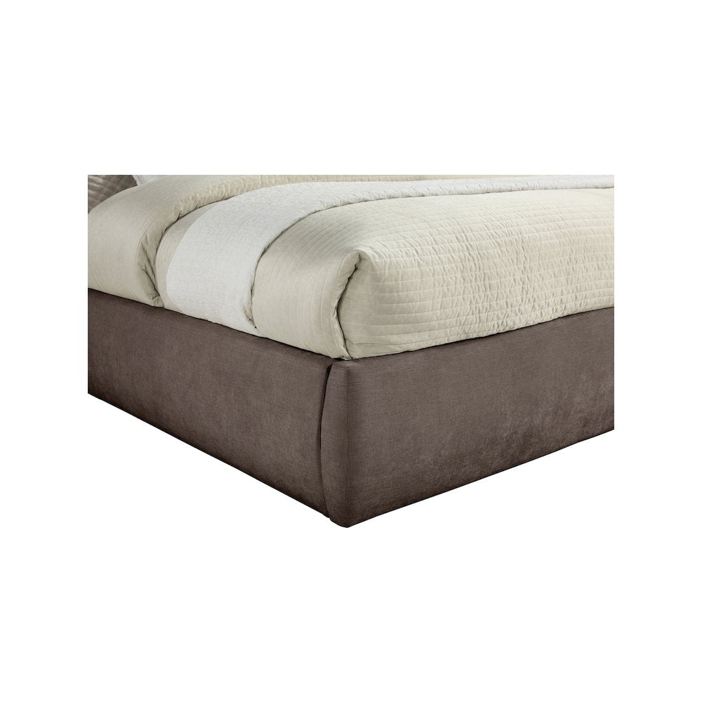 Adam Brown Chenille Fabric King Bed