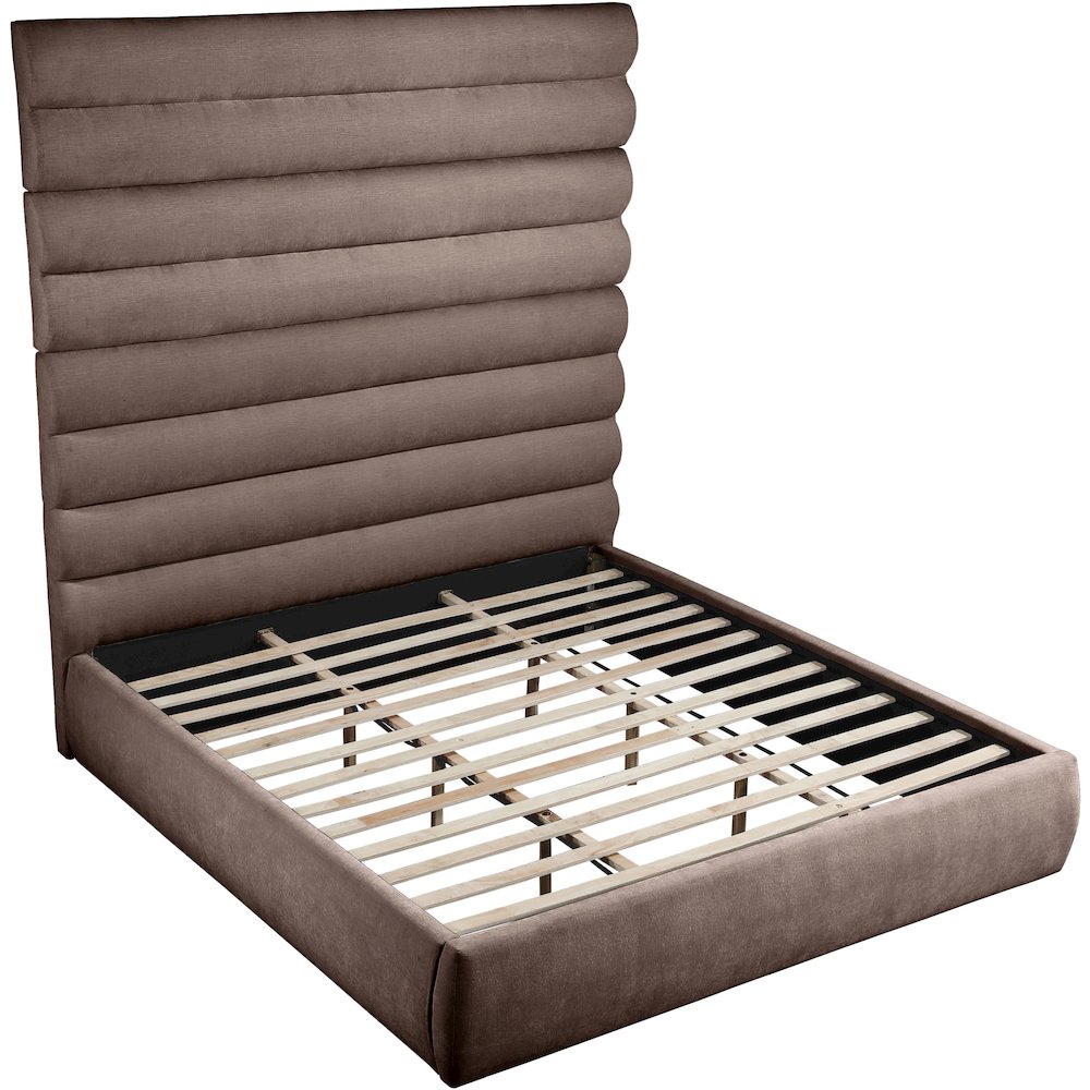 Adam Brown Chenille Fabric King Bed
