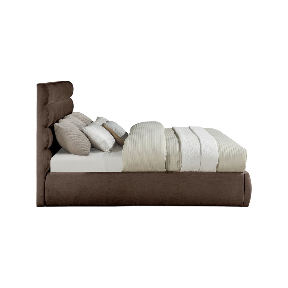Adam Brown Chenille Fabric King Bed
