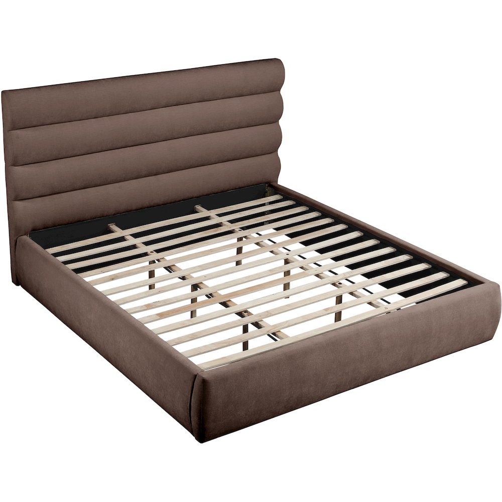 Adam Brown Chenille Fabric King Bed