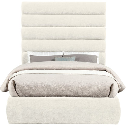 Adam Cream Chenille Fabric Full Bed