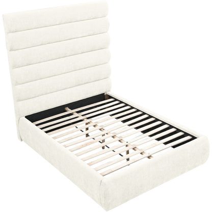 Adam Cream Chenille Fabric Full Bed