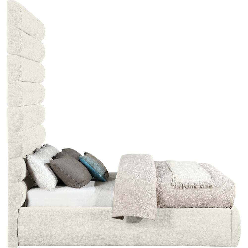 Adam Cream Chenille Fabric Full Bed