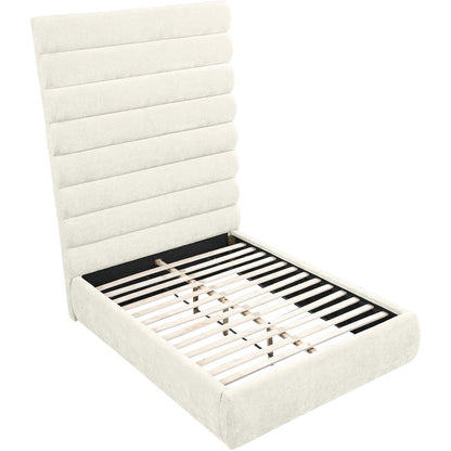 Adam Cream Chenille Fabric Full Bed