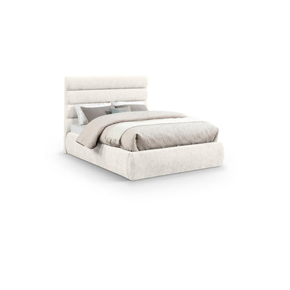 Adam Cream Chenille Fabric Full Bed