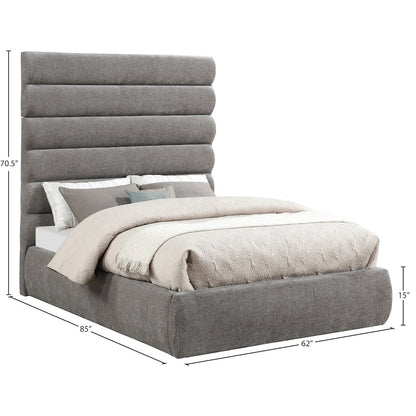 Adam Grey Chenille Fabric Full Bed