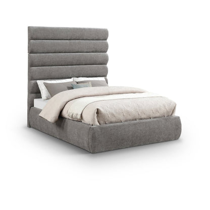 Adam Grey Chenille Fabric Full Bed