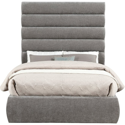 Adam Grey Chenille Fabric Full Bed