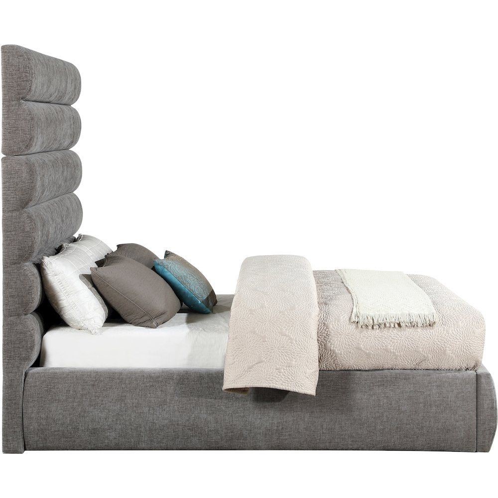 Adam Grey Chenille Fabric Full Bed