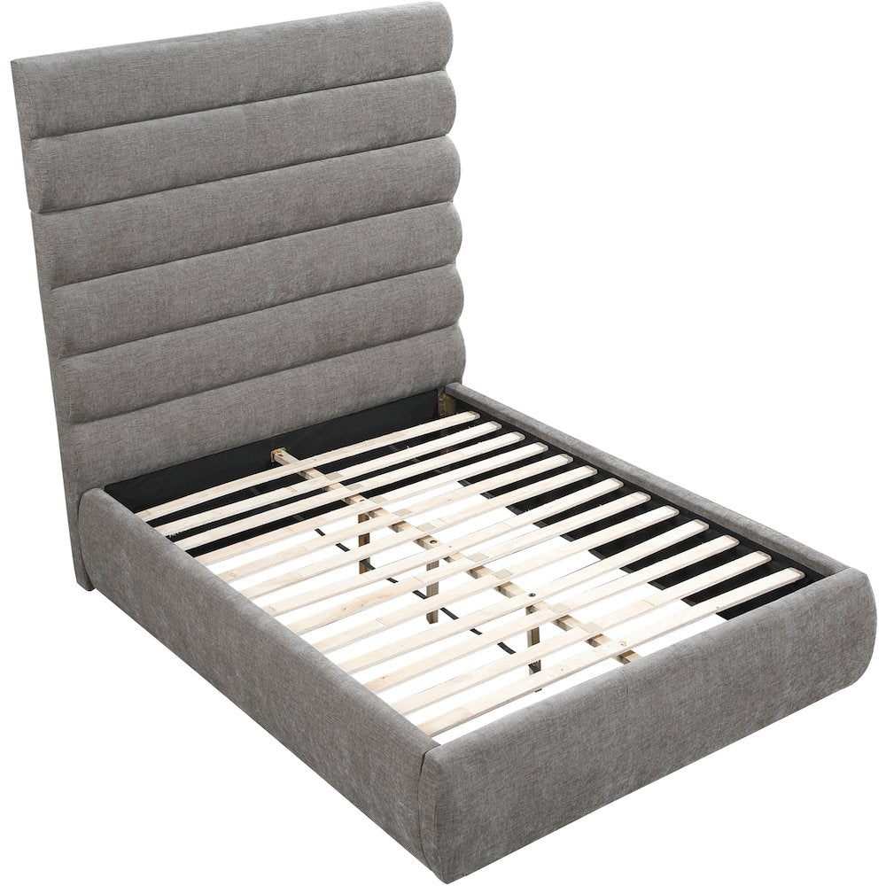Adam Grey Chenille Fabric Full Bed