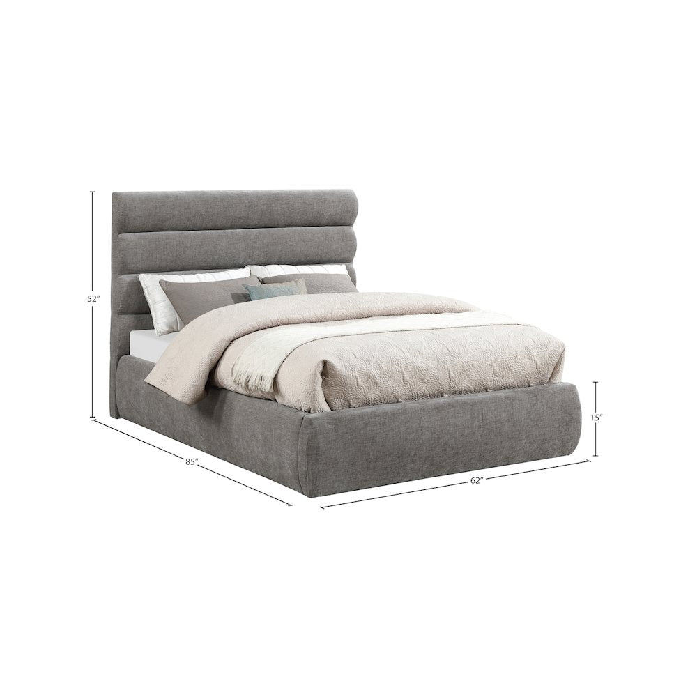 Adam Grey Chenille Fabric Full Bed