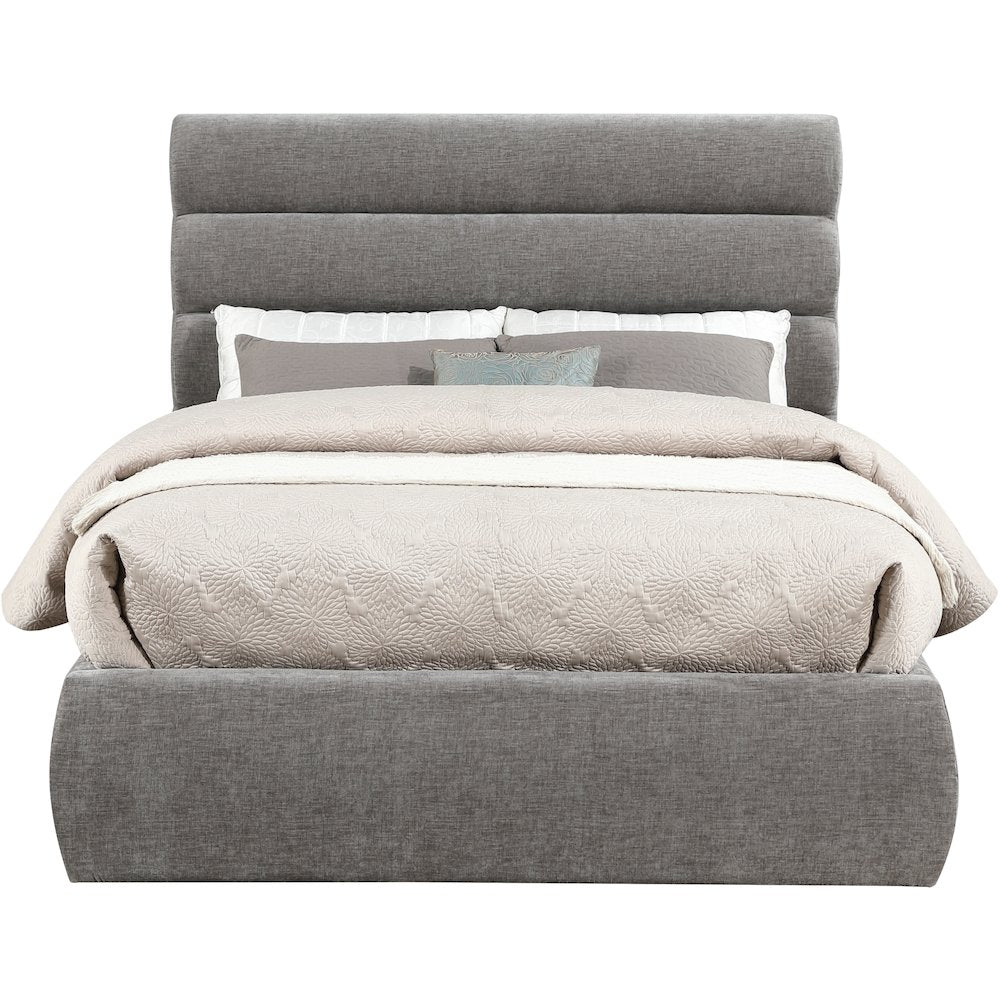 Adam Grey Chenille Fabric Full Bed