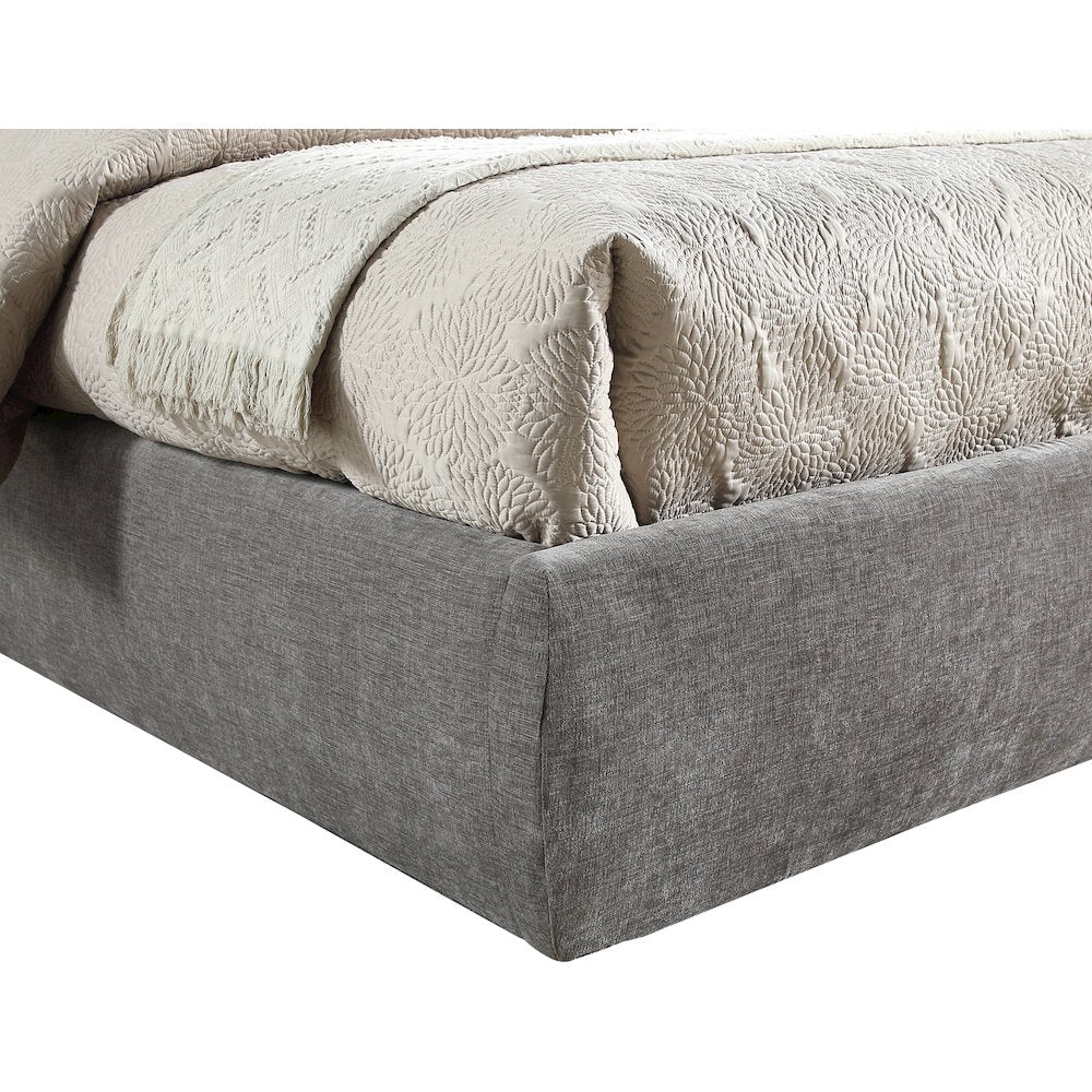 Adam Grey Chenille Fabric Full Bed