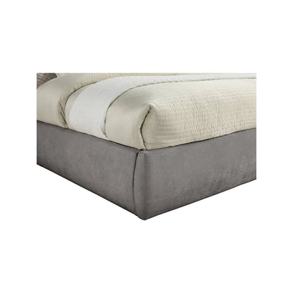 Adam Grey Chenille Fabric King Bed