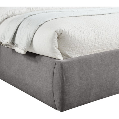 Adam Grey Chenille Fabric Queen Bed