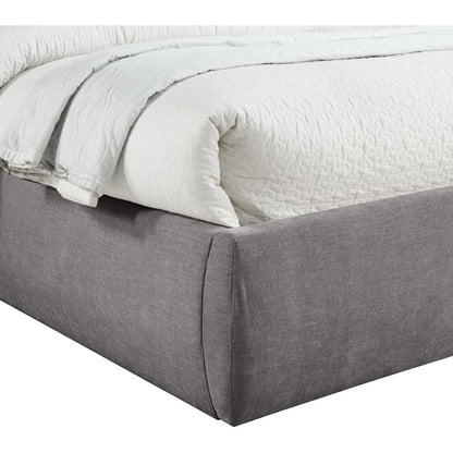 Adam Grey Chenille Fabric Queen Bed