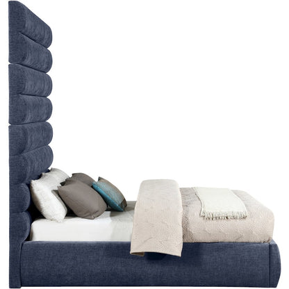 Adam Navy Chenille Fabric Full Bed