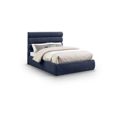 Adam Navy Chenille Fabric Full Bed