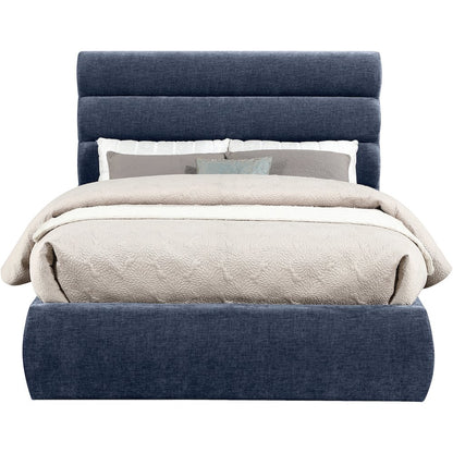Adam Navy Chenille Fabric Full Bed