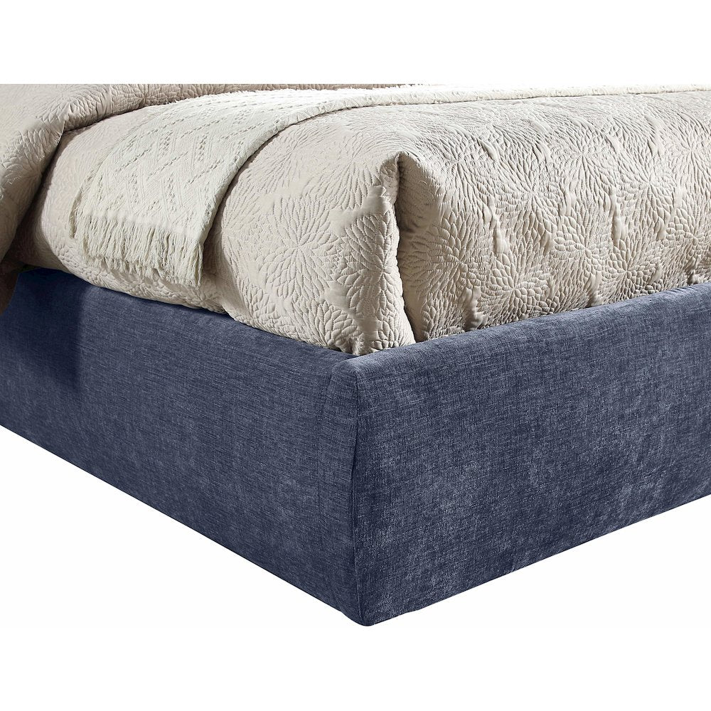 Adam Navy Chenille Fabric Full Bed