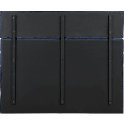 Adam Navy Chenille Fabric King Bed