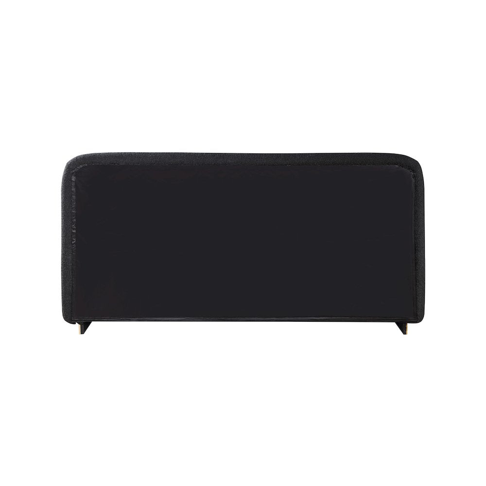 Rigby Black Boucle Fabric Queen Bed