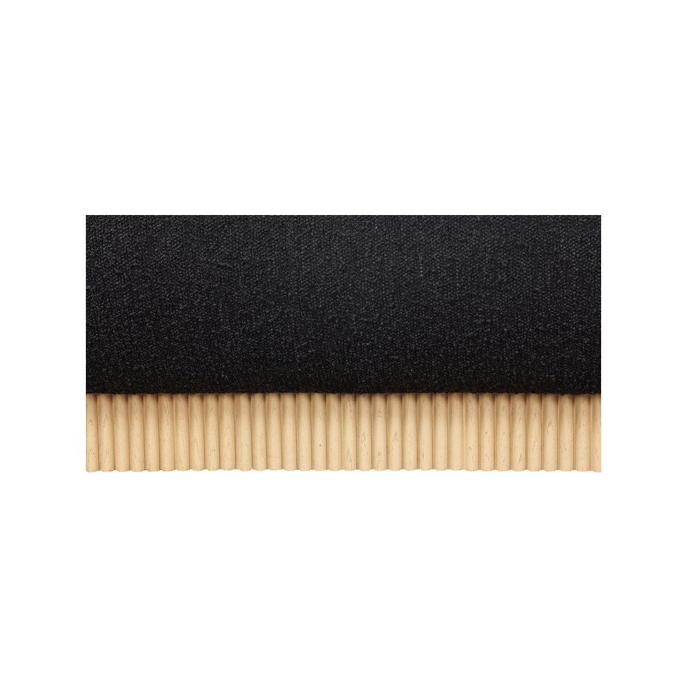 Rigby Black Boucle Fabric Queen Bed