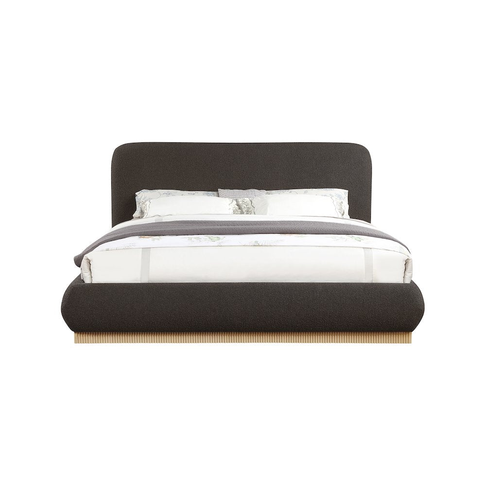 Rigby Brown Boucle Fabric King Bed