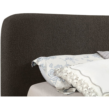 Rigby Brown Boucle Fabric King Bed