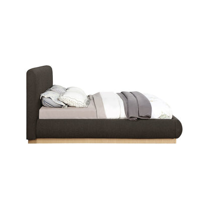 Rigby Brown Boucle Fabric Queen Bed