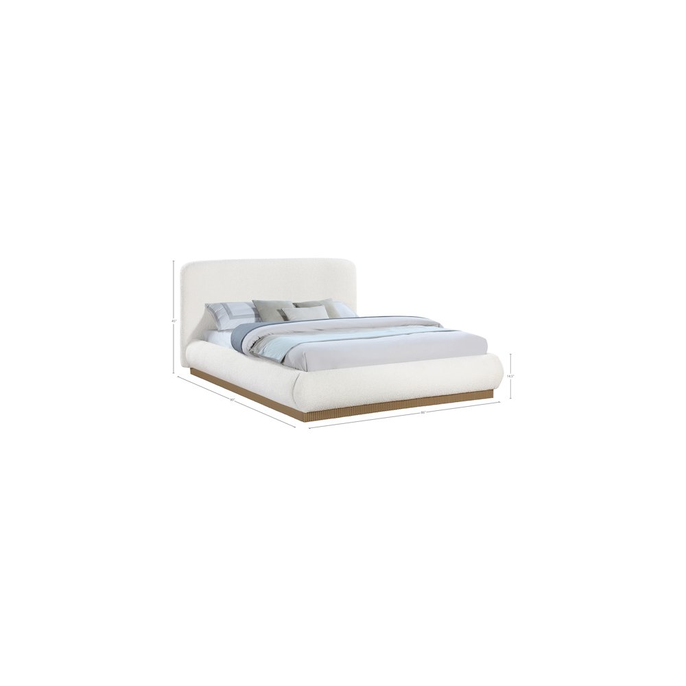 Rigby Cream Boucle Fabric King Bed