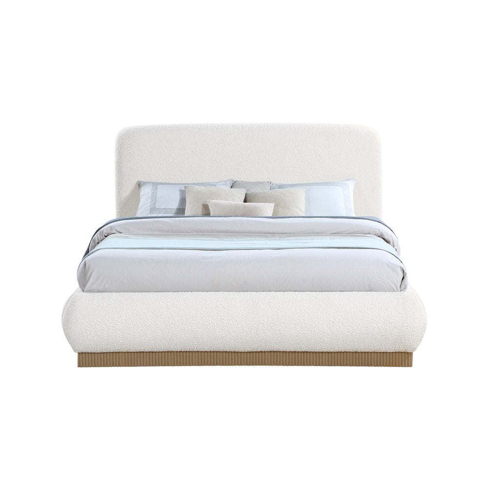 Rigby Cream Boucle Fabric King Bed