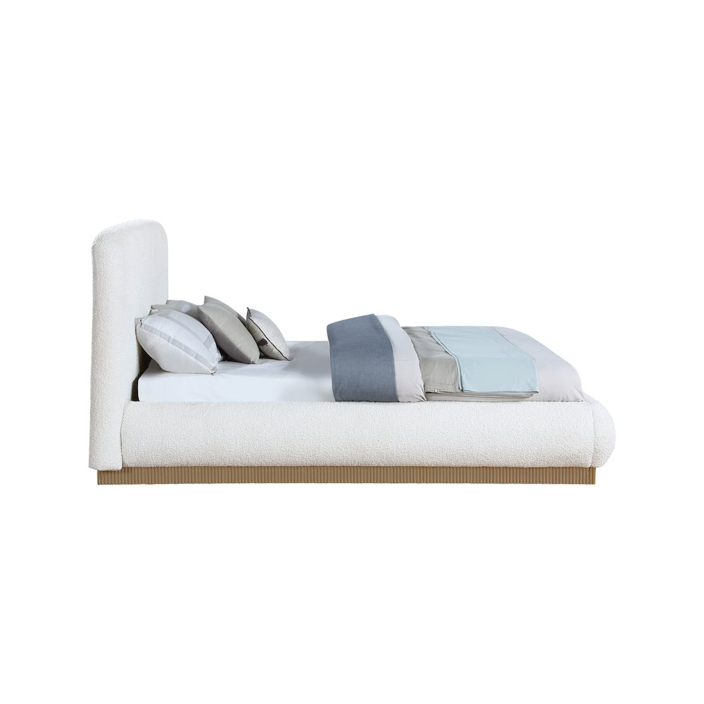 Rigby Cream Boucle Fabric King Bed