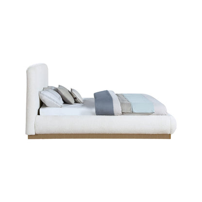 Rigby Cream Boucle Fabric King Bed