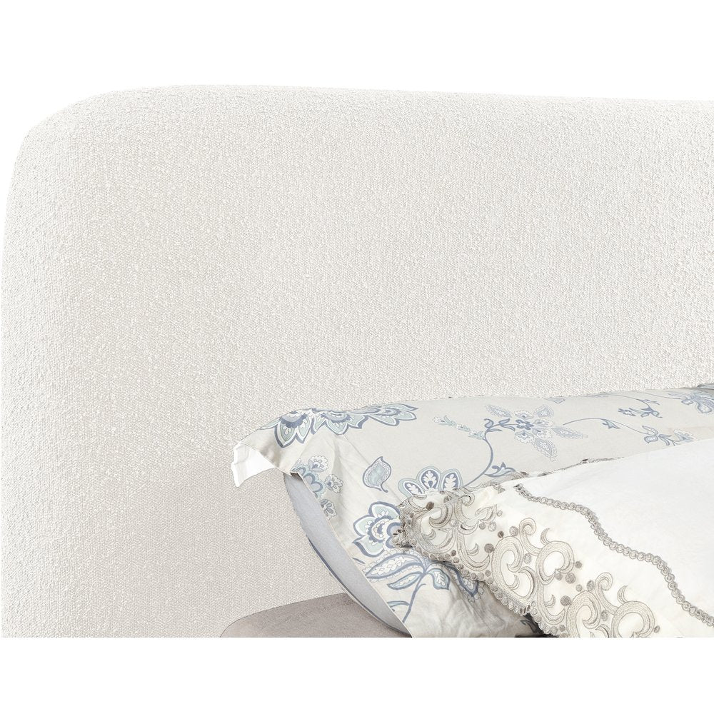 Rigby Cream Boucle Fabric King Bed