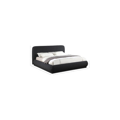 Rigby Black Boucle Fabric Queen Bed