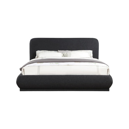 Rigby Black Boucle Fabric Queen Bed