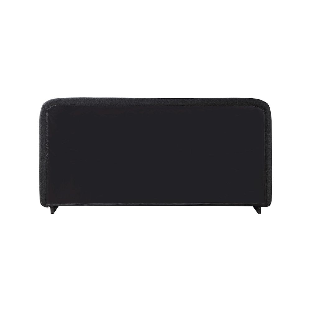 Rigby Black Boucle Fabric Queen Bed