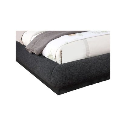 Rigby Black Boucle Fabric Queen Bed