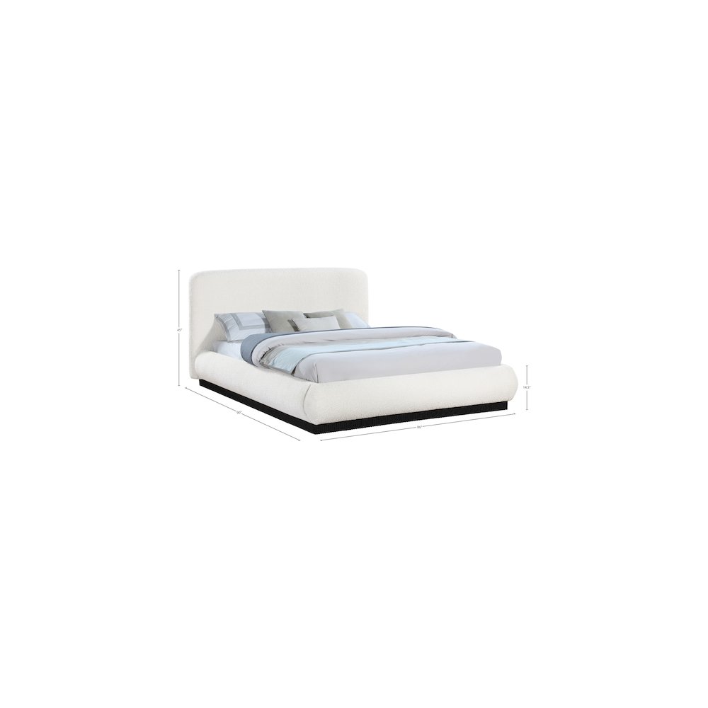 Rigby Cream Boucle Fabric King Bed