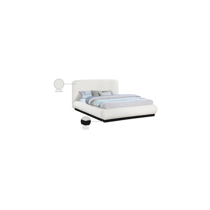 Rigby Cream Boucle Fabric King Bed