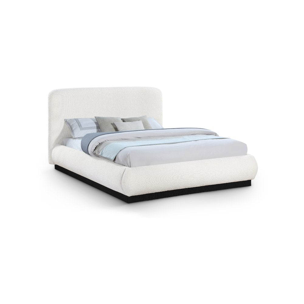Rigby Cream Boucle Fabric King Bed