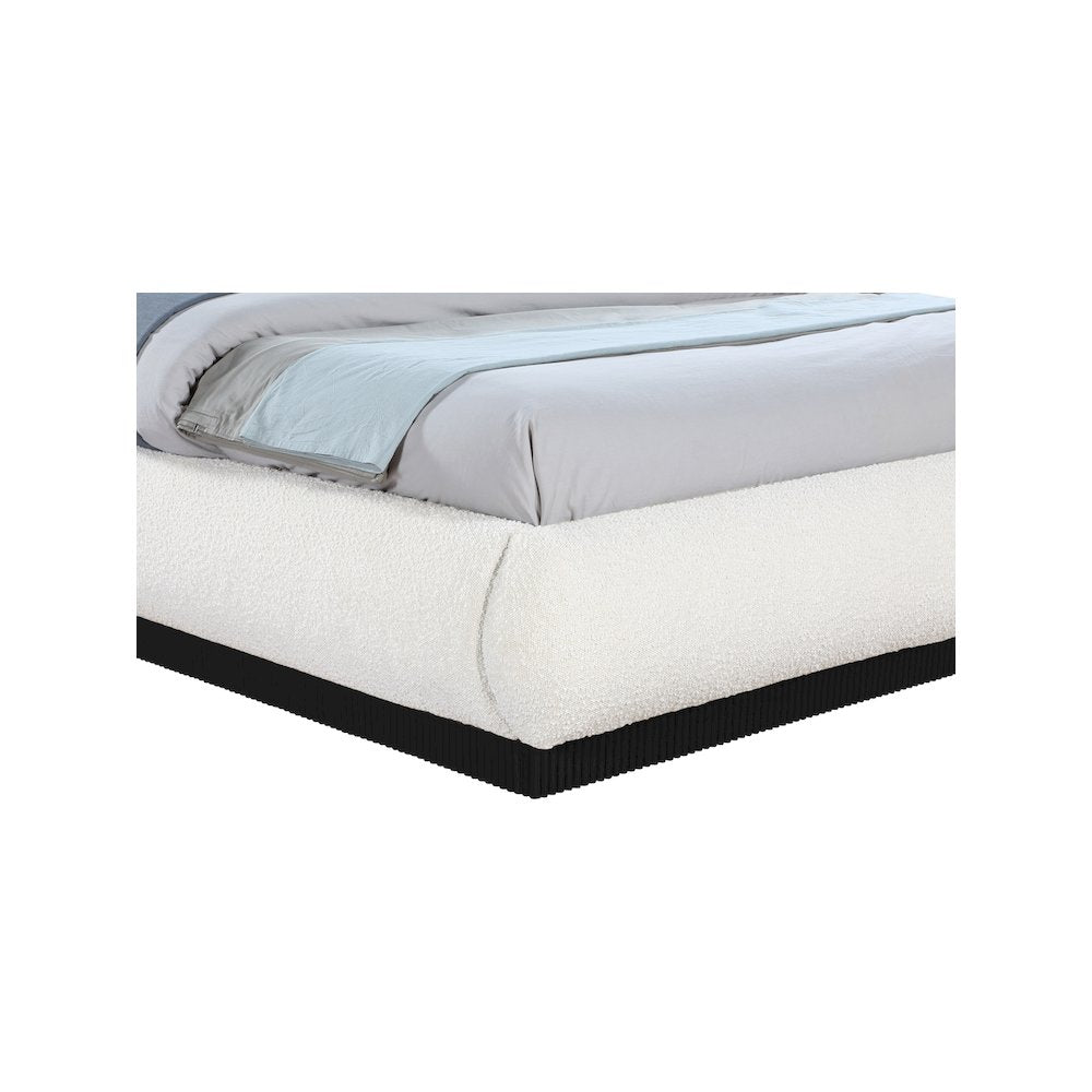 Rigby Cream Boucle Fabric King Bed