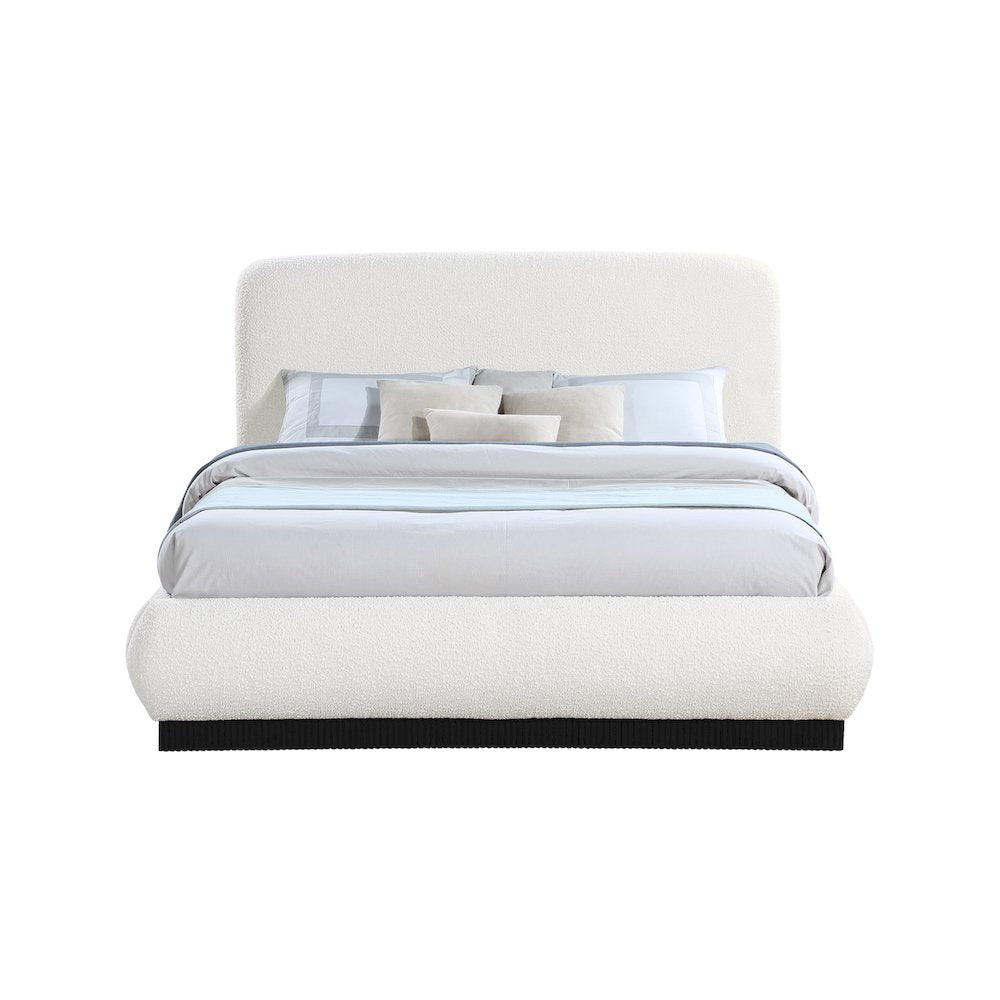 Rigby Cream Boucle Fabric Queen Bed