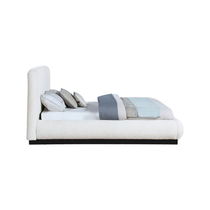 Rigby Cream Boucle Fabric Queen Bed
