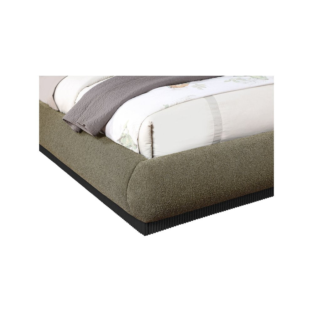 Rigby Olive Boucle Fabric King Bed