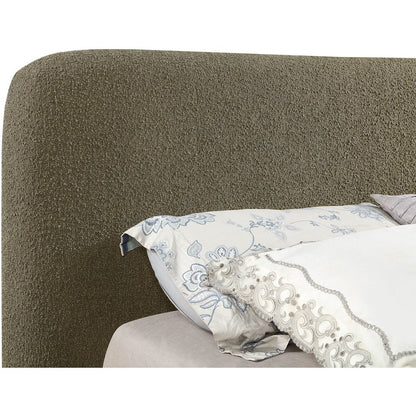 Rigby Olive Boucle Fabric Queen Bed